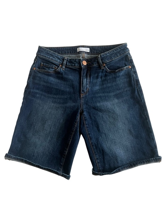 LOFT Pants - LOFT Dark Wash Denim Cuffed Bermuda Shorts Long Shorts Summer Style Size 27 / 4